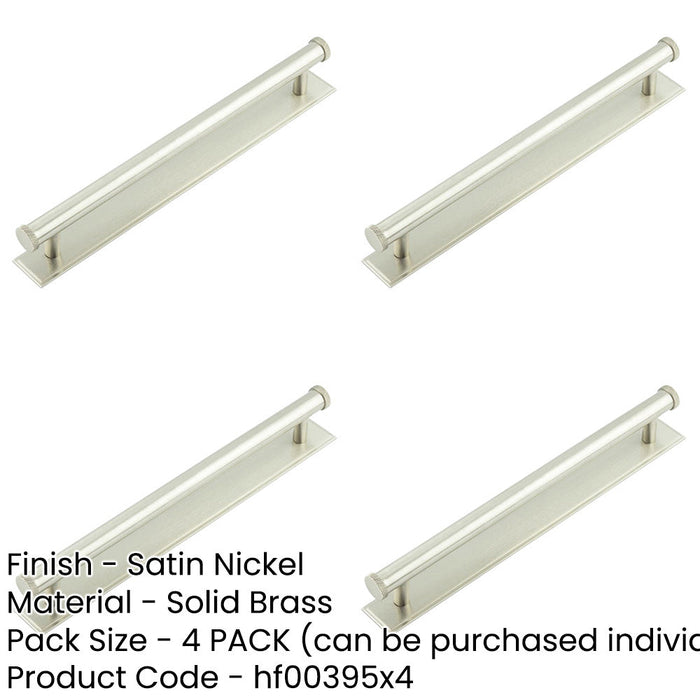PACK Stylish Satin Nickel Cabinet Handle with Stepped Backplate Kitchen Drawer Pull Handle-1