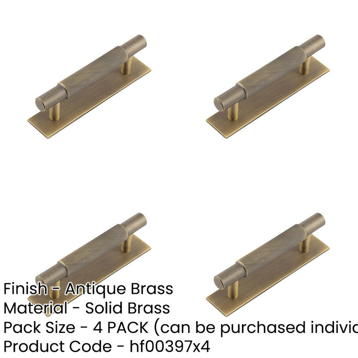 PACK Stylish Antique Brass Cabinet Handle with 96mm Centers Kitchen Drawer Pull Handle-1