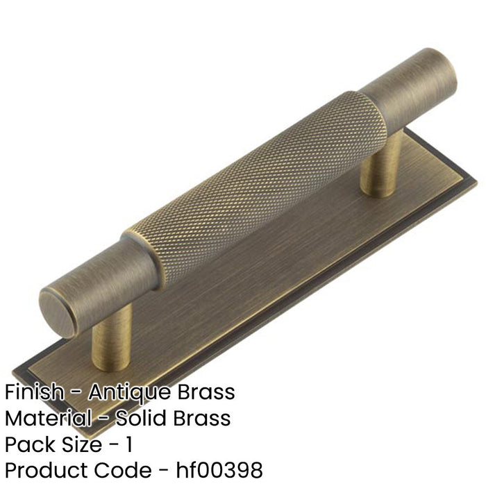 Stylish 96mm Antique Brass Cabinet Handle with Stepped Backplate Kitchen Drawer Pull Handle (1)-1