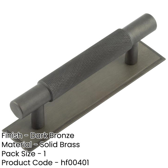 Stylish 96mm Dark Bronze Cabinet Handle with Stepped Backplate Kitchen Drawer Pull Handle-1