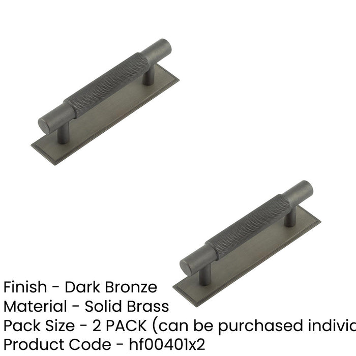 PACK Stylish 96mm Dark Bronze Cabinet Handle with Stepped Backplate Kitchen Drawer Pull Handle (2)-1