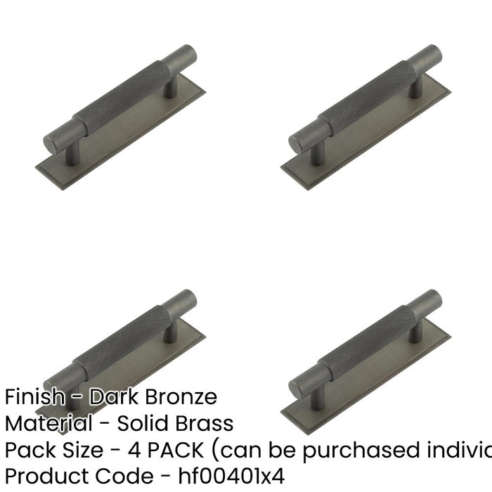 PACK Stylish 96mm Dark Bronze Cabinet Handle with Stepped Backplate Kitchen Drawer Pull Handle-1