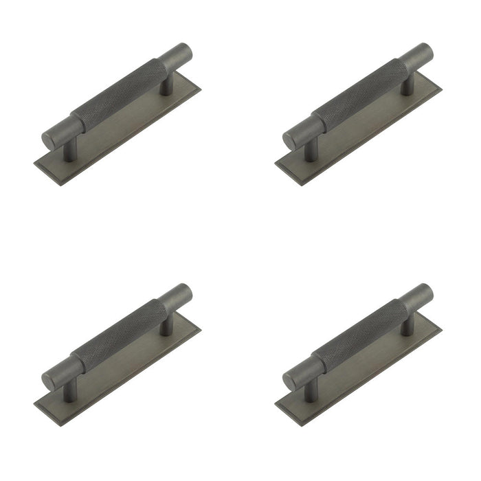 PACK Stylish 96mm Dark Bronze Cabinet Handle with Stepped Backplate Kitchen Drawer Pull Handle