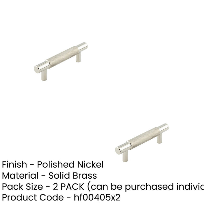 PACK Stylish 96mm Polished Nickel Cabinet Handle Modern Interiors Kitchen Drawer Pull Handle (2)-1
