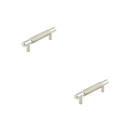 PACK Stylish 96mm Polished Nickel Cabinet Handle Modern Interiors Kitchen Drawer Pull Handle (2)