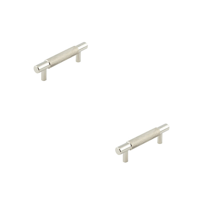 PACK Stylish 96mm Polished Nickel Cabinet Handle Modern Interiors Kitchen Drawer Pull Handle (2)