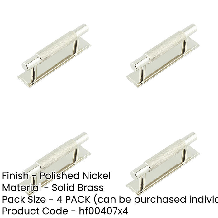 PACK Stylish 96mm Polished Nickel Cabinet Handle with Stepped Backplate Kitchen Drawer Pull Handle (1)-1