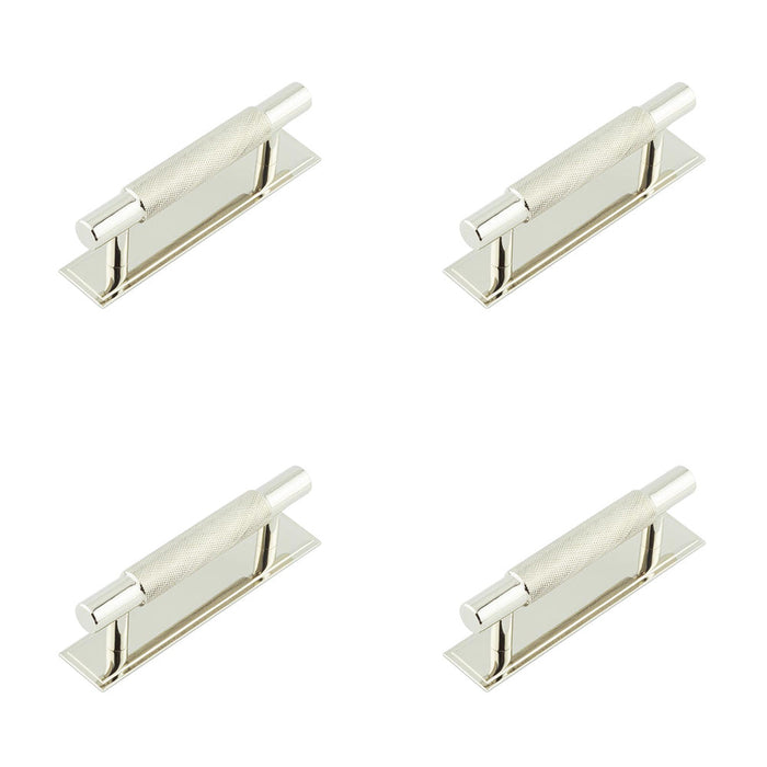 PACK Stylish 96mm Polished Nickel Cabinet Handle with Stepped Backplate Kitchen Drawer Pull Handle (1)