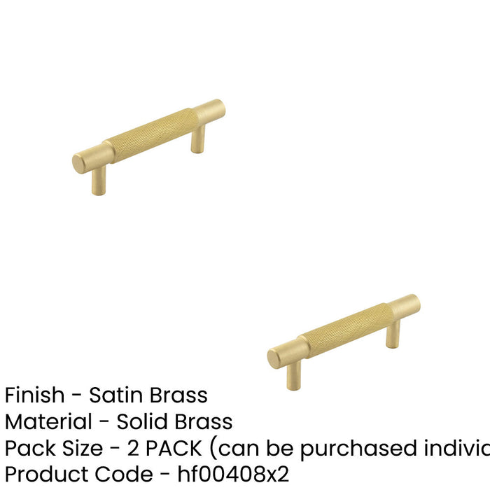 PACK Stylish Satin Brass Cabinet Handle Modern Furniture 96mm Ctrs Kitchen Drawer Pull Handle (1)-1