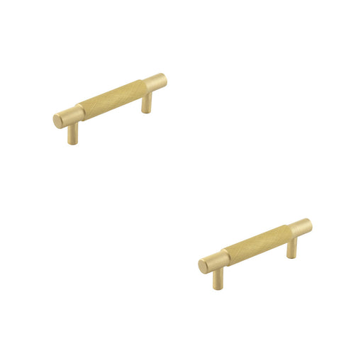 PACK Stylish Satin Brass Cabinet Handle Modern Furniture 96mm Ctrs Kitchen Drawer Pull Handle (1)