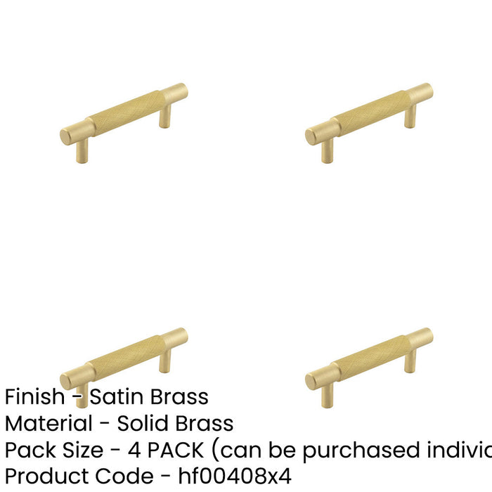 PACK Stylish Satin Brass Cabinet Handle Modern Furniture 96mm Ctrs Kitchen Drawer Pull Handle-1