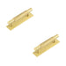 PACK Stylish Satin Brass Cabinet Handle with 96mm Ctrs Plain Backplate Kitchen Drawer Pull Handle (1)