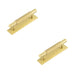PACK Stylish 96mm Satin Brass Cabinet Handle with Stepped Backplate Kitchen Drawer Pull Handle (4)
