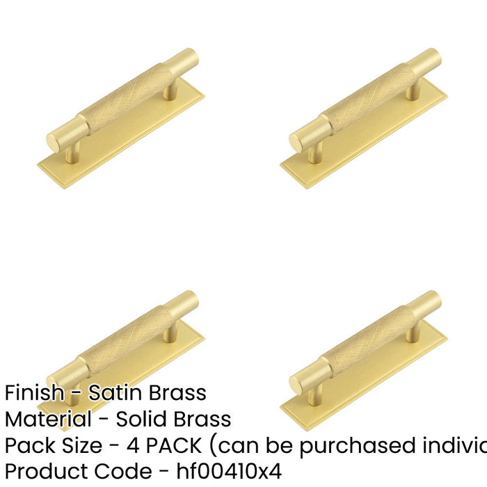 PACK Stylish 96mm Satin Brass Cabinet Handle with Stepped Backplate Kitchen Drawer Pull Handle (1)-1