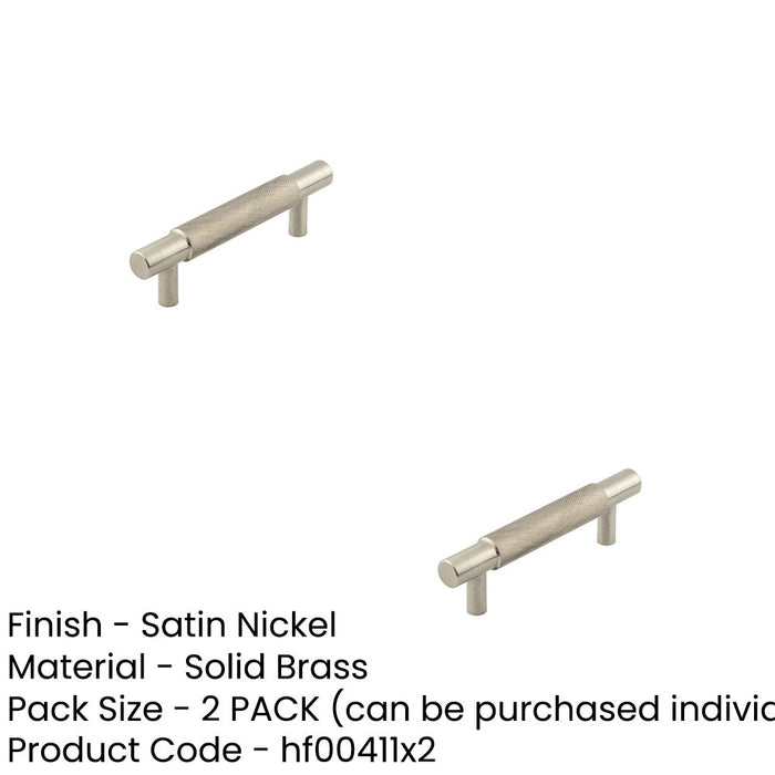 PACK Stylish Satin Nickel Cabinet Handle 96mm Modern Interiors Kitchen Drawer Pull Handle (1)-1