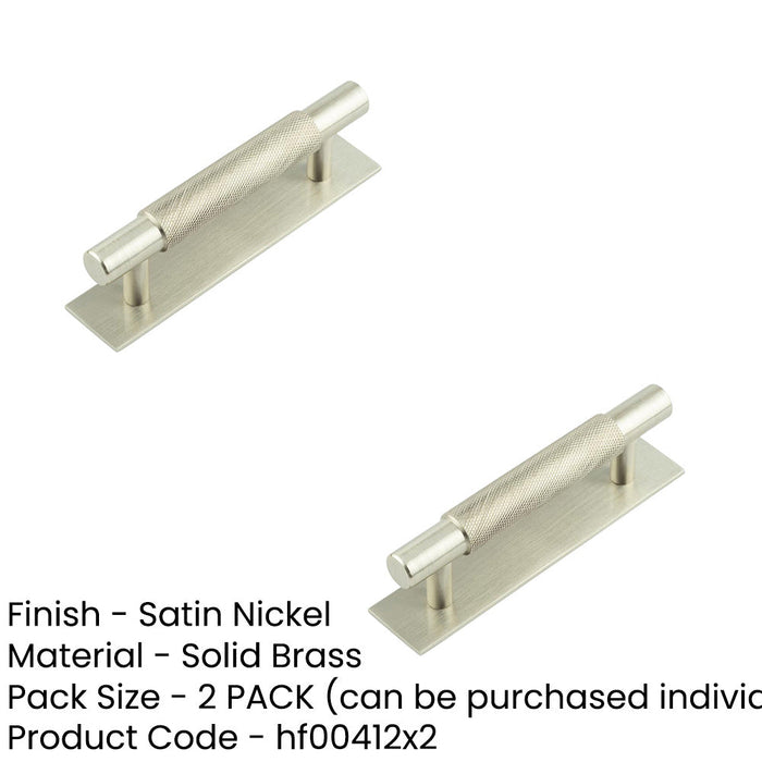 PACK Satin Nickel Cabinet Handle with 96mm Center Ctrs Modern Interiors Kitchen Drawer Pull Handle (1)-1