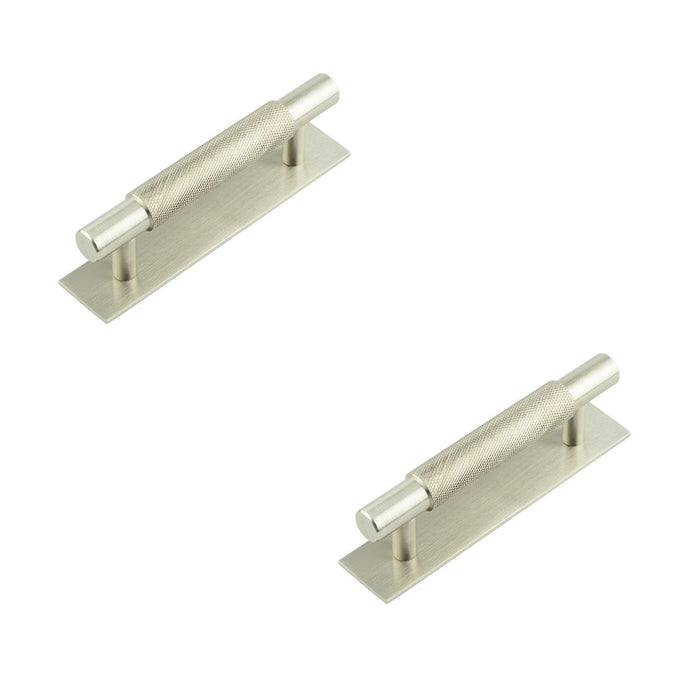 PACK Satin Nickel Cabinet Handle with 96mm Center Ctrs Modern Interiors Kitchen Drawer Pull Handle (1)