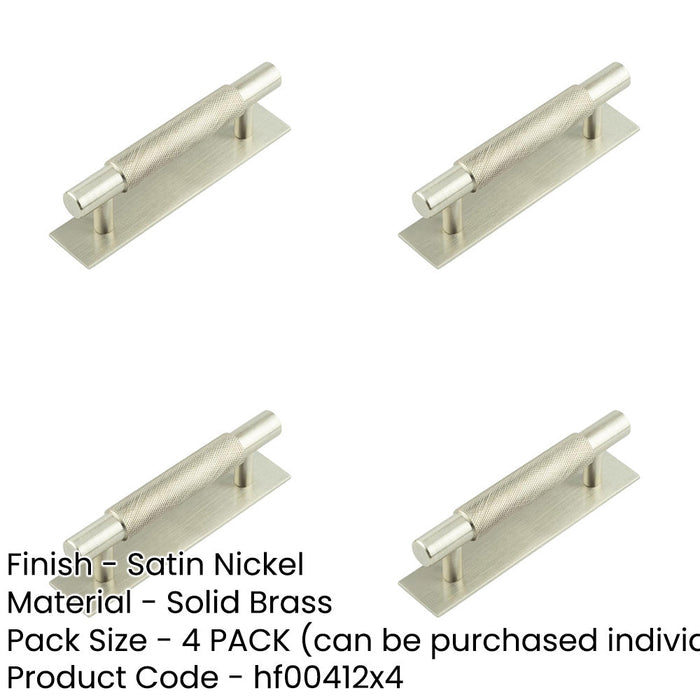 PACK Satin Nickel Cabinet Handle with 96mm Center Ctrs Modern Interiors Kitchen Drawer Pull Handle-1