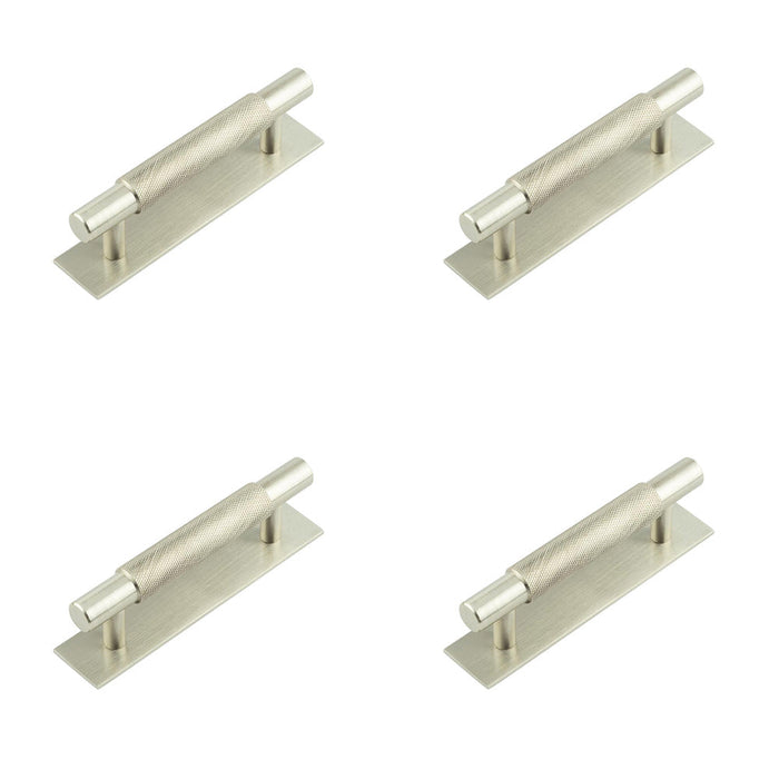 PACK Satin Nickel Cabinet Handle with 96mm Center Ctrs Modern Interiors Kitchen Drawer Pull Handle