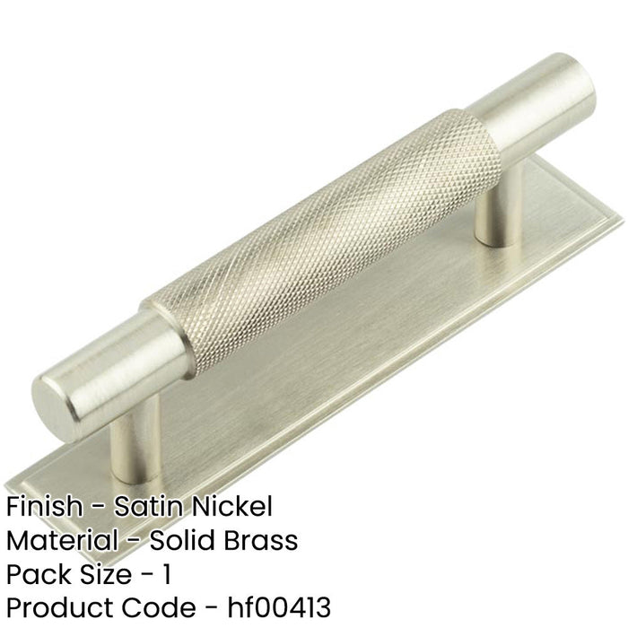Stylish Satin Nickel Cabinet Handle with Stepped Backplate 96mm Ctrs Kitchen Drawer Pull Handle-1
