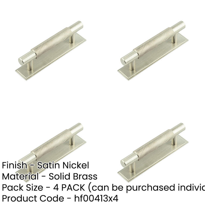 PACK Stylish Satin Nickel Cabinet Handle with Stepped Backplate 96mm Ctrs Kitchen Drawer Pull Handle-1