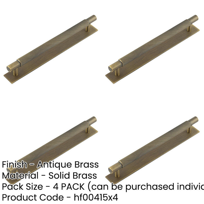 PACK Stylish Antique Brass Cabinet Handle with 224mm Centers Modern Interiors Kitchen Drawer Pull Handle-1