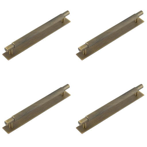 PACK Stylish Antique Brass Cabinet Handle with 224mm Centers Modern Interiors Kitchen Drawer Pull Handle