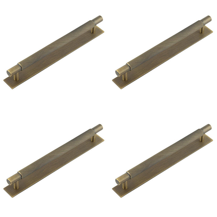 PACK Stylish Antique Brass Cabinet Handle with 224mm Centers Modern Interiors Kitchen Drawer Pull Handle