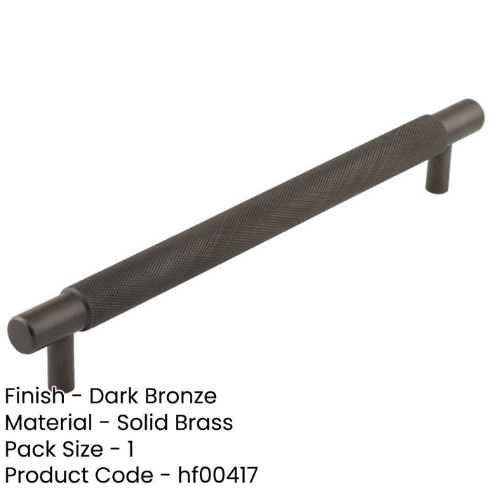Stylish Dark Bronze Cabinet Handle 224mm Ctrs Modern Interiors Kitchen Drawer Pull Handle-1