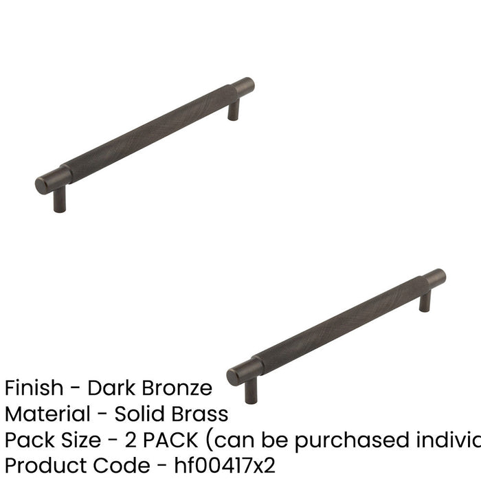 PACK Stylish Dark Bronze Cabinet Handle 224mm Ctrs Modern Interiors Kitchen Drawer Pull Handle (1)-1