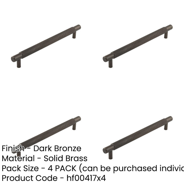 PACK Stylish Dark Bronze Cabinet Handle 224mm Ctrs Modern Interiors Kitchen Drawer Pull Handle-1