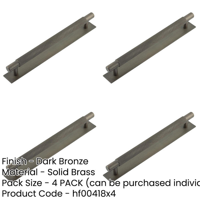 PACK Stylish Dark Bronze Cabinet Handle with 224mm Centers Kitchen Drawer Pull Handle (1)-1