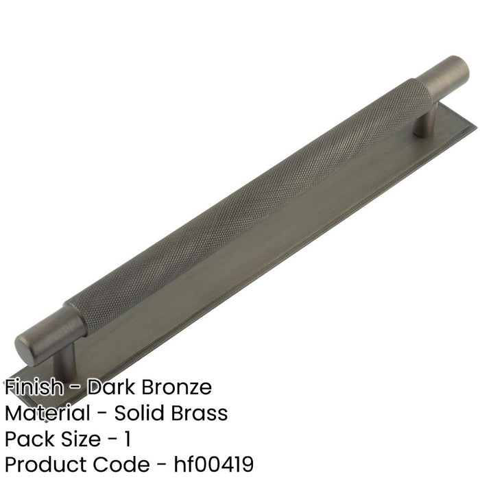 Stylish 224mm Dark Bronze Cabinet Handle with Unique Stepped Backplate Kitchen Drawer Pull Handle-1