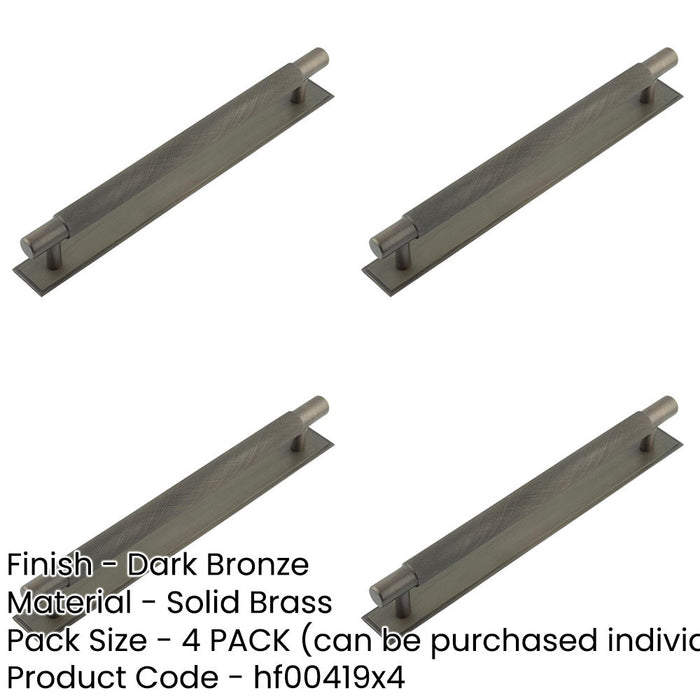 PACK Stylish 224mm Dark Bronze Cabinet Handle with Unique Stepped Backplate Kitchen Drawer Pull Handle-1