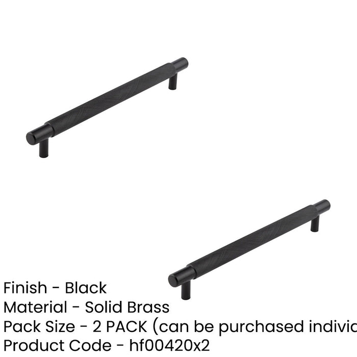 PACK Stylish 224mm Black Cabinet Handle Modern Interiors Kitchen Drawer Pull Handle (2)-1