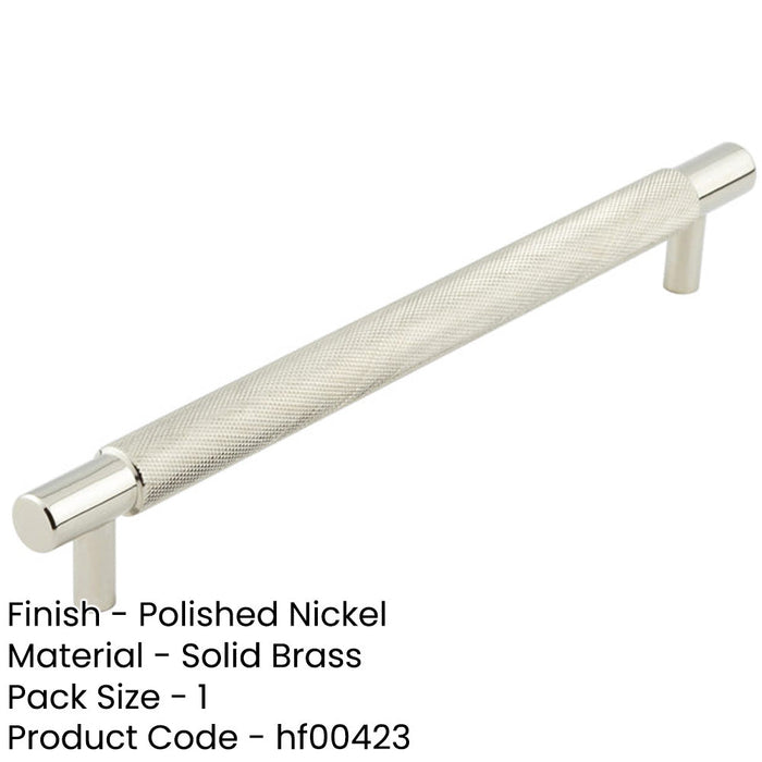 Stylish Polished Nickel Cabinet Handle 224mm Ctrs Modern Interiors Kitchen Drawer Pull Handle-1