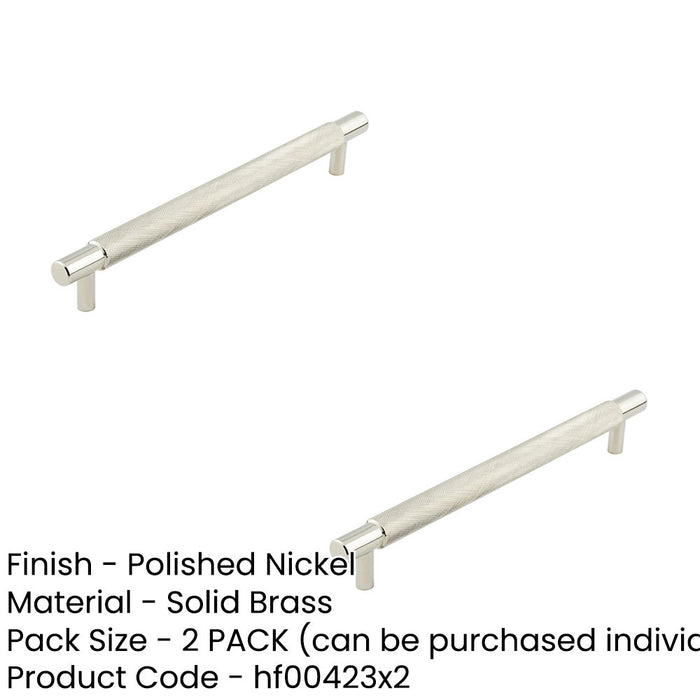 PACK Stylish Polished Nickel Cabinet Handle 224mm Ctrs Modern Interiors Kitchen Drawer Pull Handle (1)-1