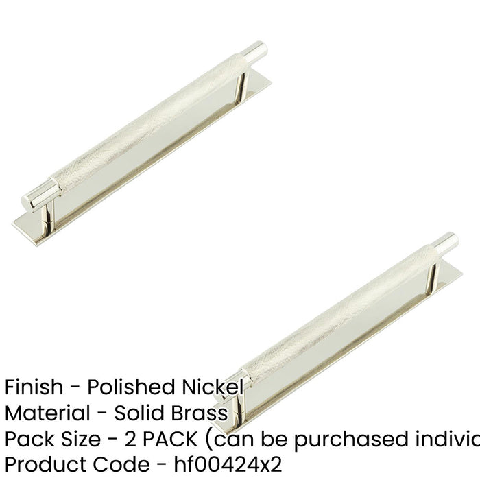 PACK Elegant Polished Nickel Cabinet Handle with 224mm Centers Kitchen Drawer Pull Handle (2)-1