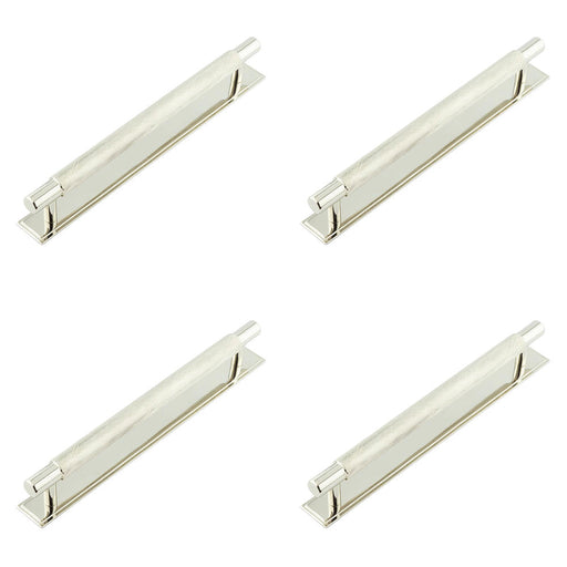 PACK Stylish 224mm Polished Nickel Cabinet Handle with Stepped Backplate Kitchen Drawer Pull Handle