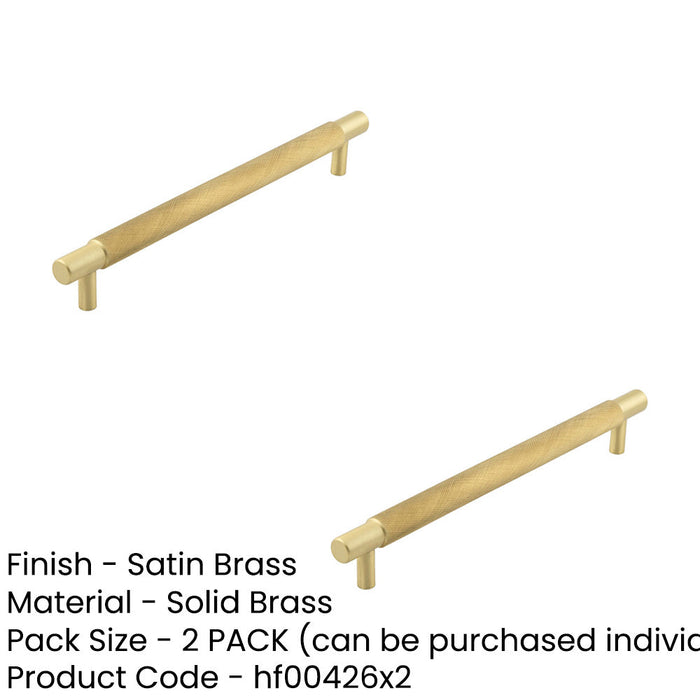 PACK Stylish 224mm Satin Brass Cabinet Handle Modern Spaces Kitchen Drawer Pull Handle (1)-1