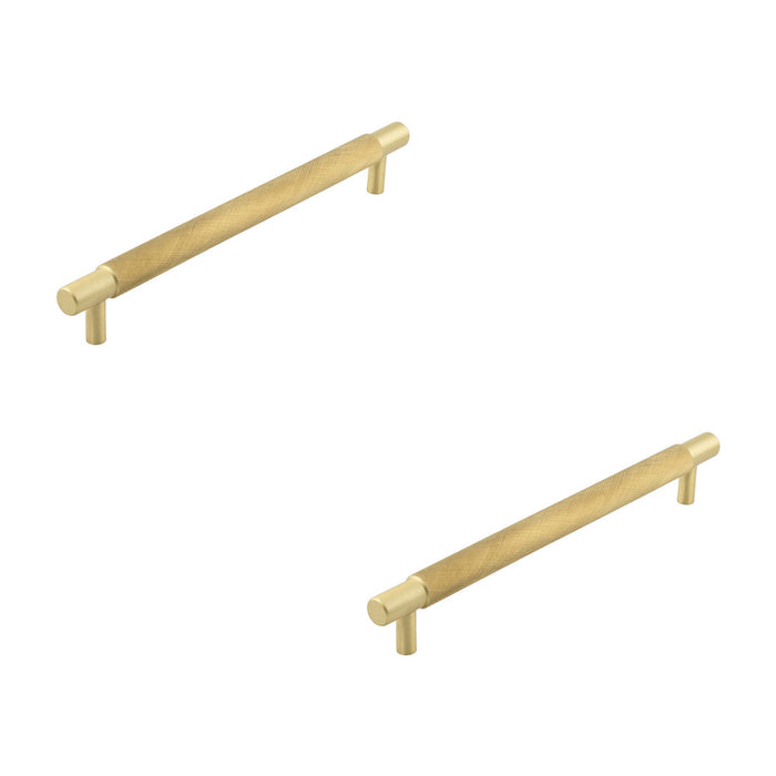 PACK Stylish 224mm Satin Brass Cabinet Handle Modern Spaces Kitchen Drawer Pull Handle (1)