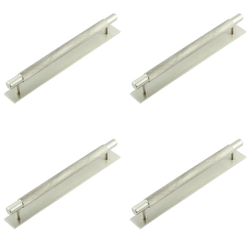 PACK Stylish Satin Nickel Cabinet Handle with Hexagonal Design 224mm Ctrs Kitchen Drawer Pull Handle