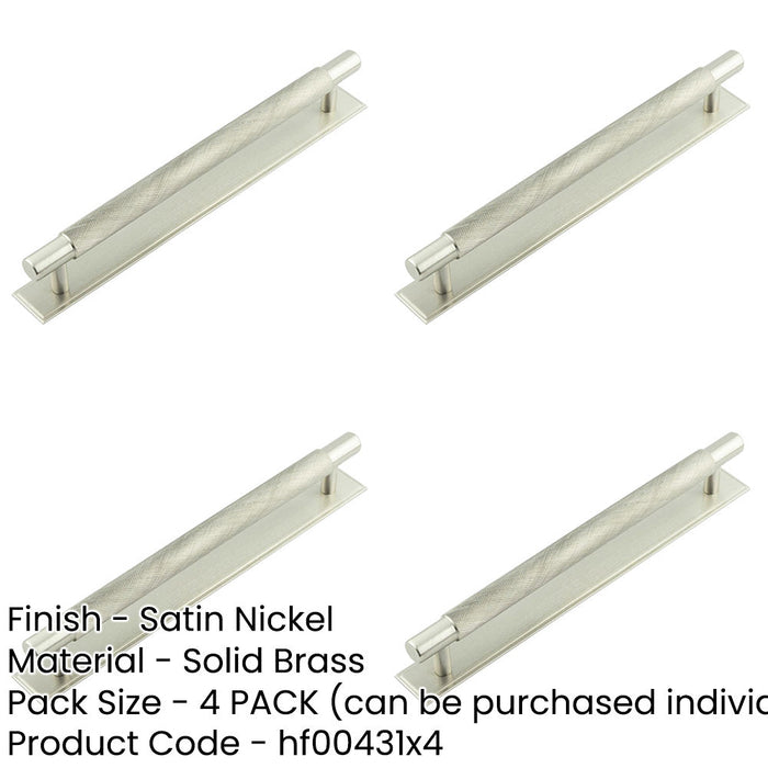 PACK Stylish Satin Nickel Cabinet Handle with Stepped Backplate 224mm Ctrs Kitchen Drawer Pull Handle-1