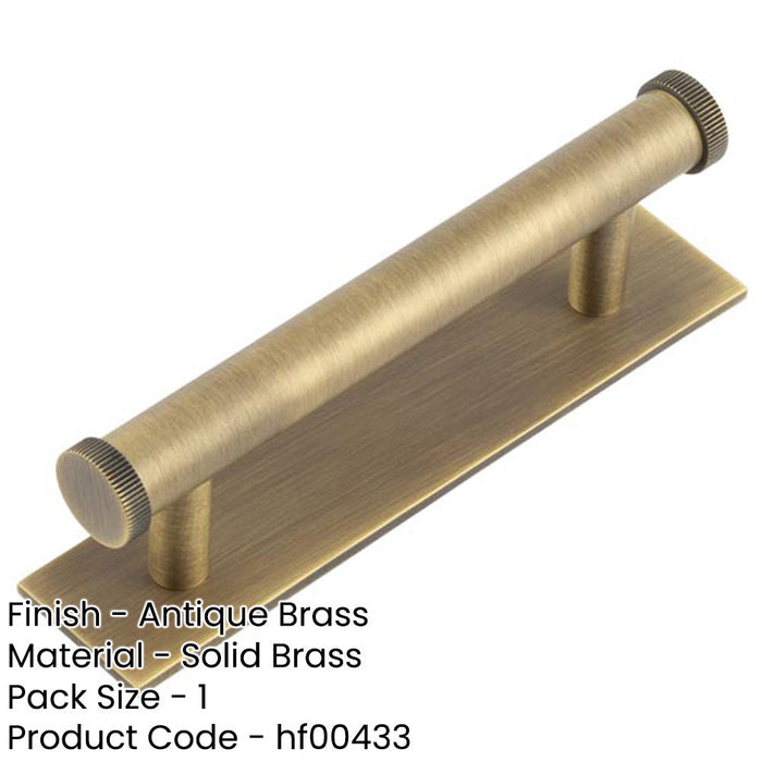 Stylish 96mm Antique Brass Cabinet Handle with Knurled Design Kitchen Drawer Pull Handle (1)-1