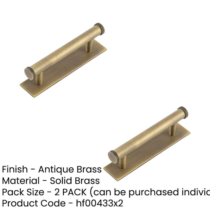 PACK Stylish 96mm Antique Brass Cabinet Handle with Knurled Design Kitchen Drawer Pull Handle (3)-1