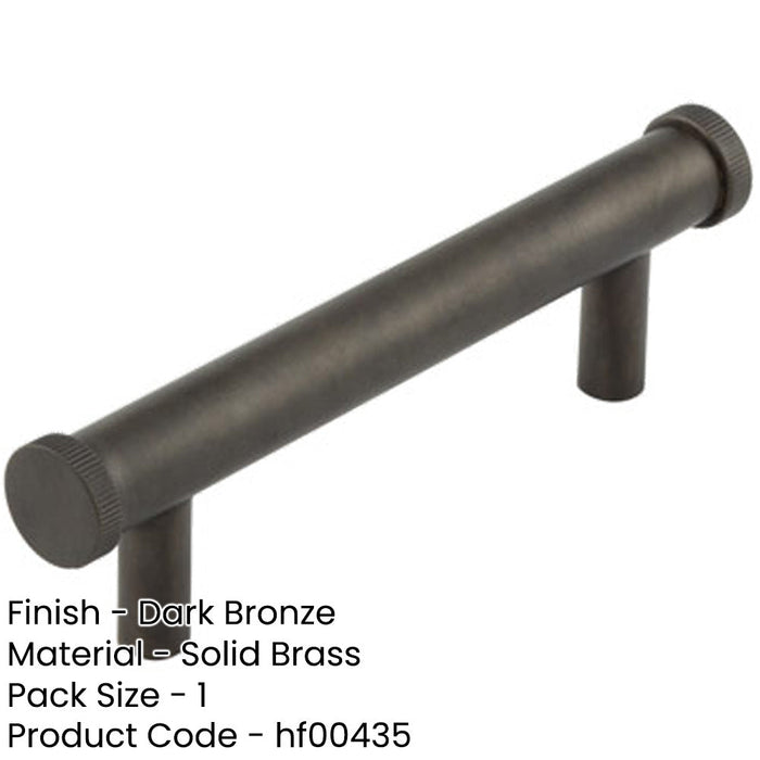 Stylish 96mm Dark Bronze Cabinet Handle with Knurled Diamond Design Kitchen Drawer Pull Handle-1