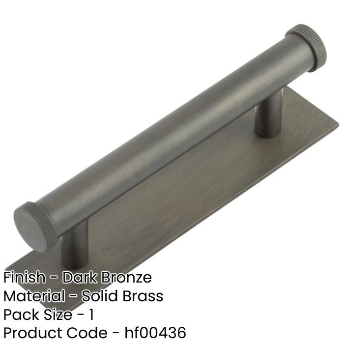 Stylish 96mm Dark Bronze Cabinet Handle with Knurled Design Kitchen Drawer Pull Handle-1