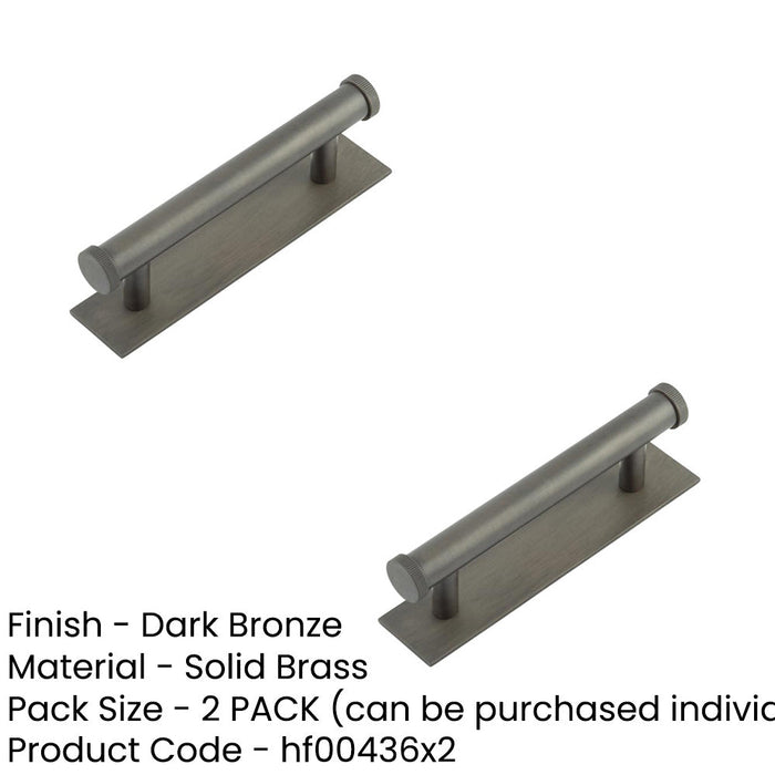 PACK Stylish 96mm Dark Bronze Cabinet Handle with Knurled Design Kitchen Drawer Pull Handle (3)-1