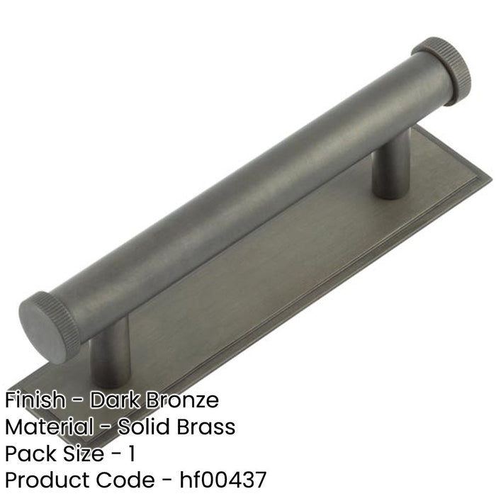 Stylish 96mm Dark Bronze Cabinet Handle with Stepped Backplate Kitchen Drawer Pull Handle (1)-1