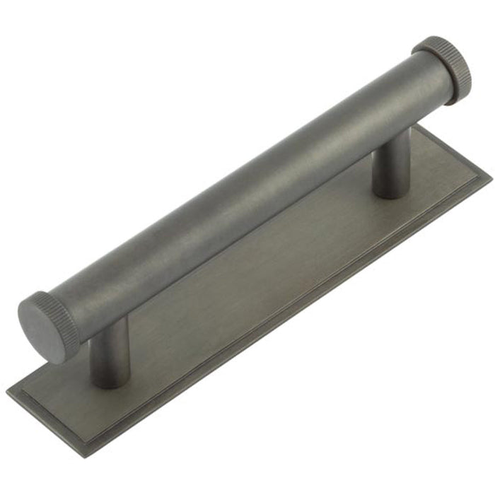 Stylish 96mm Dark Bronze Cabinet Handle with Stepped Backplate Kitchen Drawer Pull Handle (1)